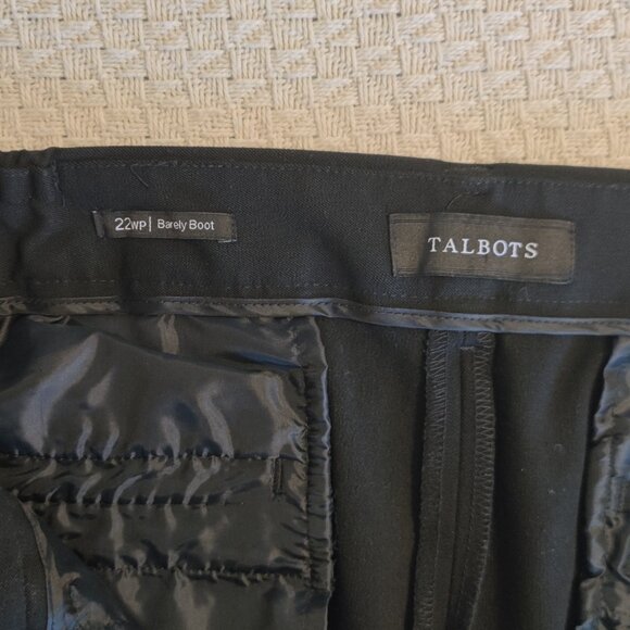 Talbots Barely Boot Pants NWOT Size 22WP Black Stretch Career Slacks - Picture 3 of 11